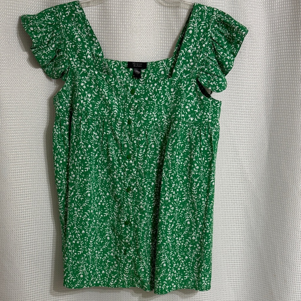Mackenzie & James Green Floral Women's Top. Size S